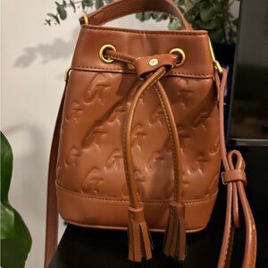 Elegant Tan Embossed Mini Bag